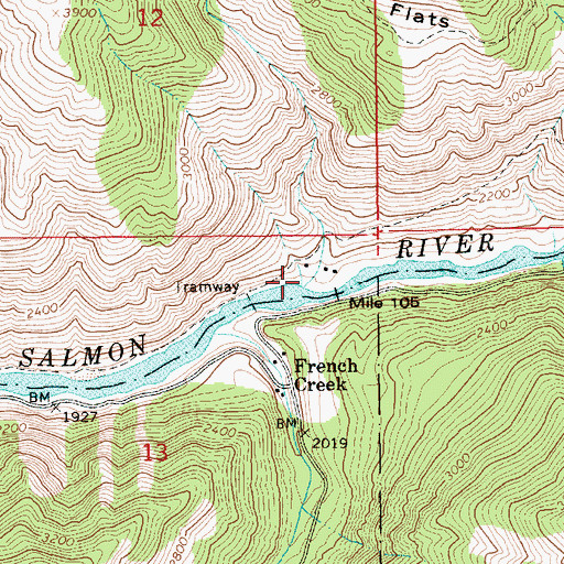 Topographic Map of Robbins Creek, ID