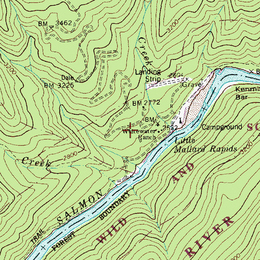 Topographic Map of Robertson Creek, ID