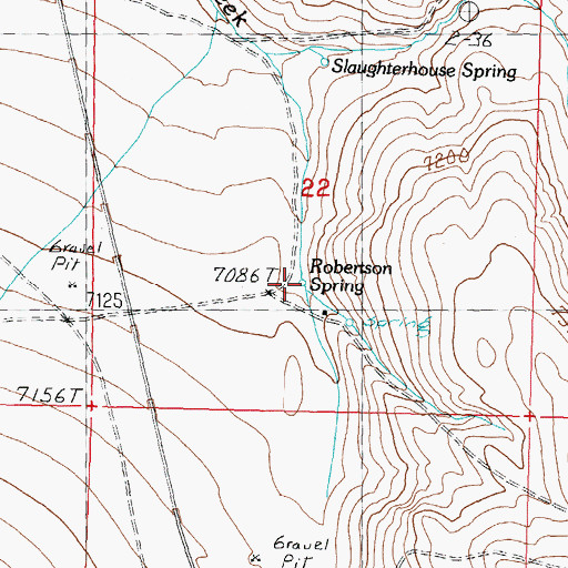 Topographic Map of Robertson Spring, ID