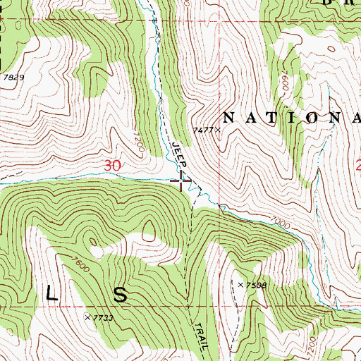 Topographic Map of Robinson Creek, WY