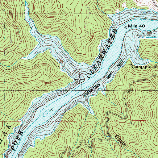 Topographic Map of Robinson Creek, ID