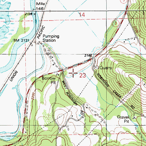 Topographic Map of Robinson Creek, ID
