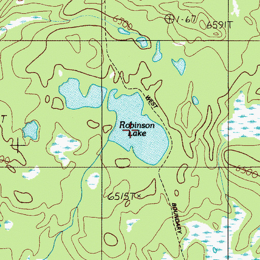 Topographic Map of Robinson Lake, ID