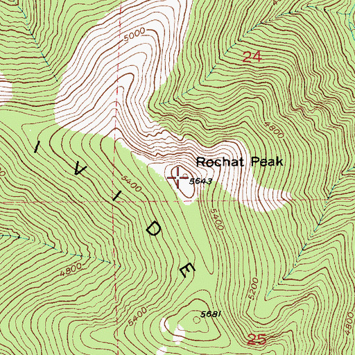 Topographic Map of Rochat Peak, ID