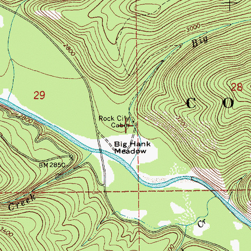 Topographic Map of Rock City Cabin (historical), ID