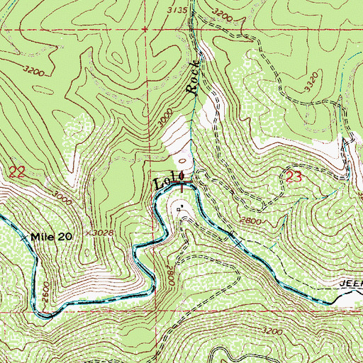 Topographic Map of Rock Creek, ID