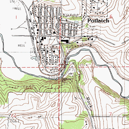 Topographic Map of Rock Creek, ID