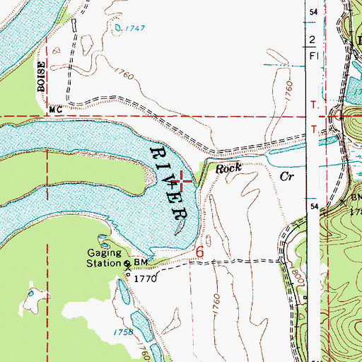 Topographic Map of Rock Creek, ID