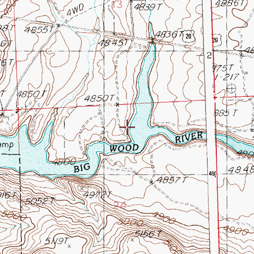 Topographic Map of Rock Creek, ID