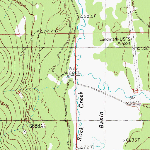 Topographic Map of Rock Creek, ID