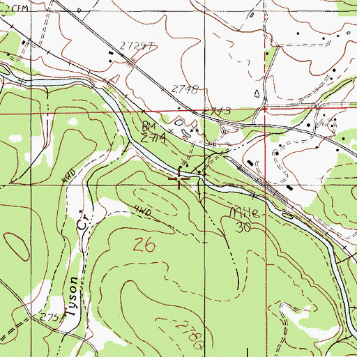 Topographic Map of Rock Creek, ID