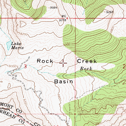 Topographic Map of Rock Creek Basin, ID