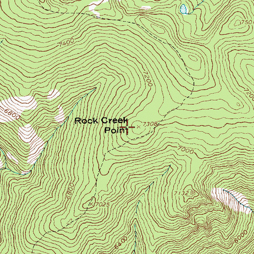 Topographic Map of Rock Creek Point, ID