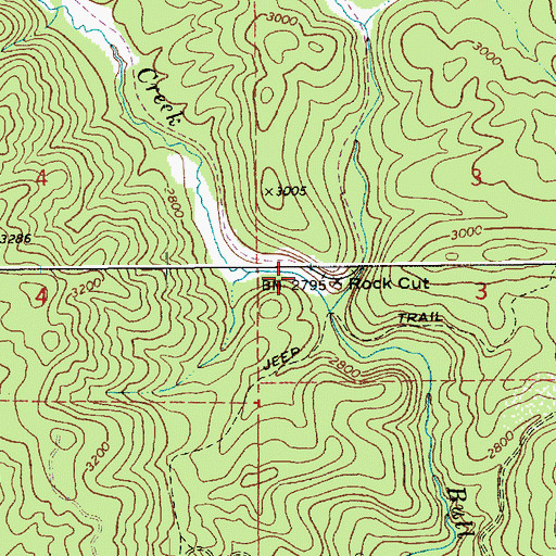 Topographic Map of Rock Cut, ID