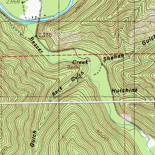 Topographic Map of Rock Gulch, ID