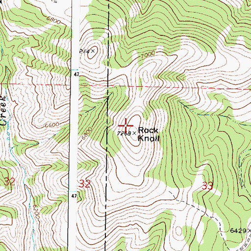 Topographic Map of Rock Knoll, ID