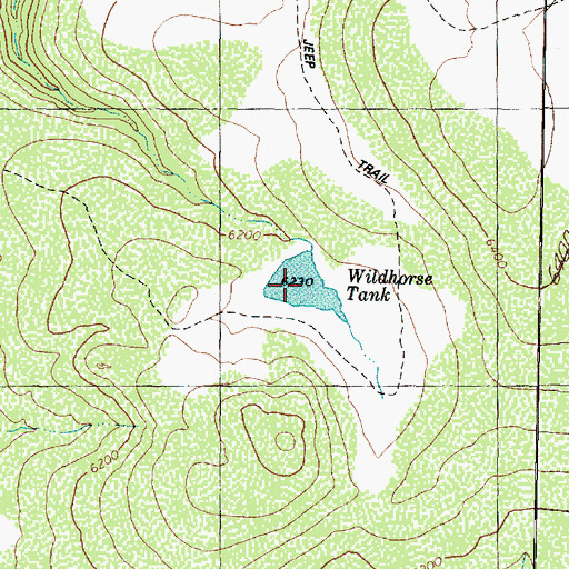Topographic Map of Wildhorse Tank, AZ