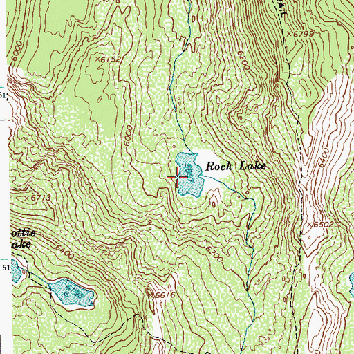 Topographic Map of Rock Lake, ID