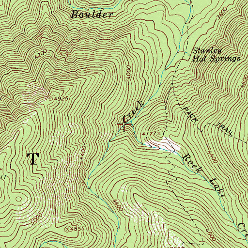 Topographic Map of Rock Lake Creek, ID