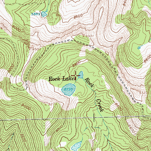Topographic Map of Rock Lakes, ID