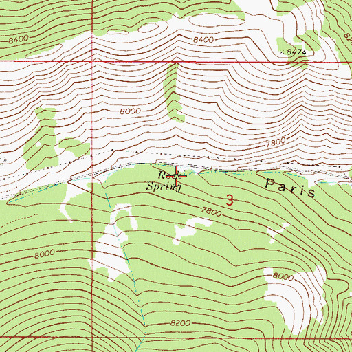 Topographic Map of Rock Spring, ID