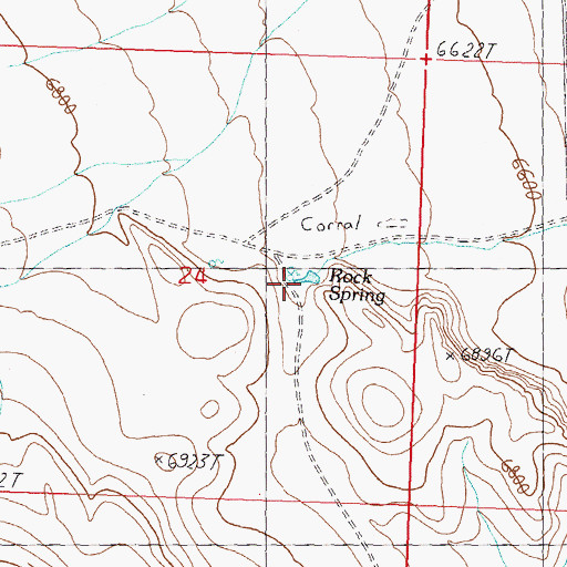 Topographic Map of Rock Spring, ID
