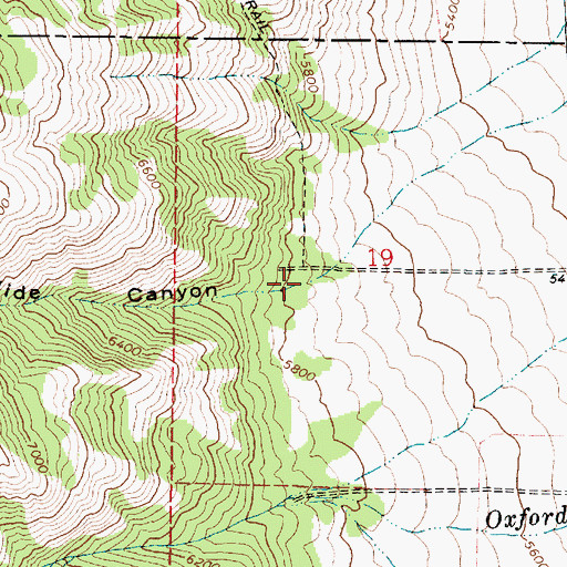 Topographic Map of Rockslide Canyon, ID