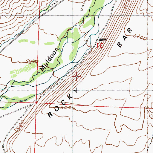 Topographic Map of Rocky Bar, ID