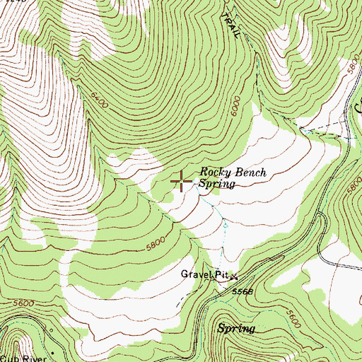 Topographic Map of Rocky Bench Spring, ID