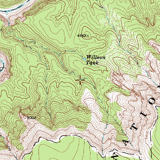 Topographic Map of Williams Tank, AZ