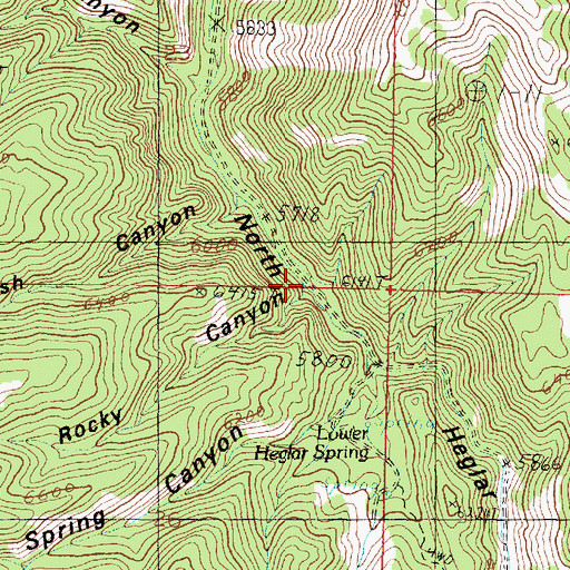Topographic Map of Rocky Canyon, ID