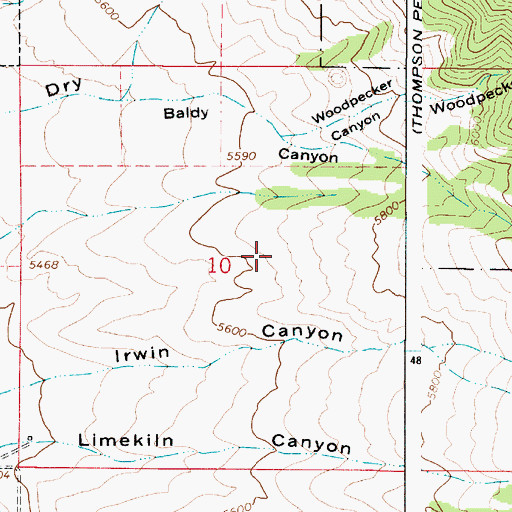 Topographic Map of Rocky Canyon, ID
