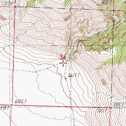 Topographic Map of Rocky Canyon, ID