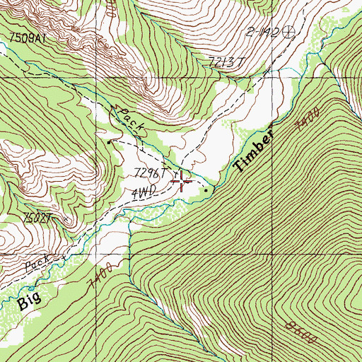 Topographic Map of Rocky Creek, ID