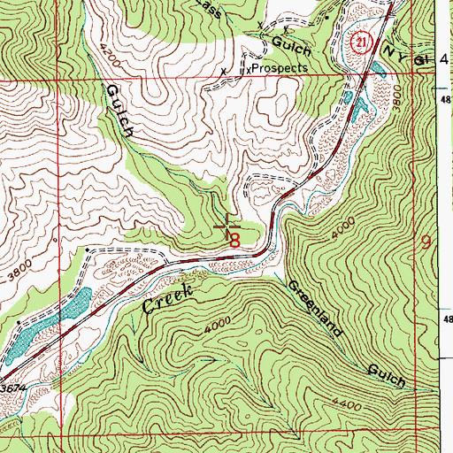 Topographic Map of Rocky Gulch, ID