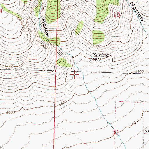 Topographic Map of Rocky Hollow, ID
