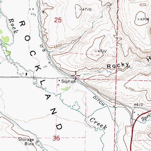 Topographic Map of Rocky Hollow, ID