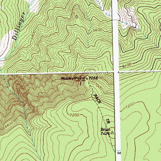 Topographic Map of Rocky Point, ID