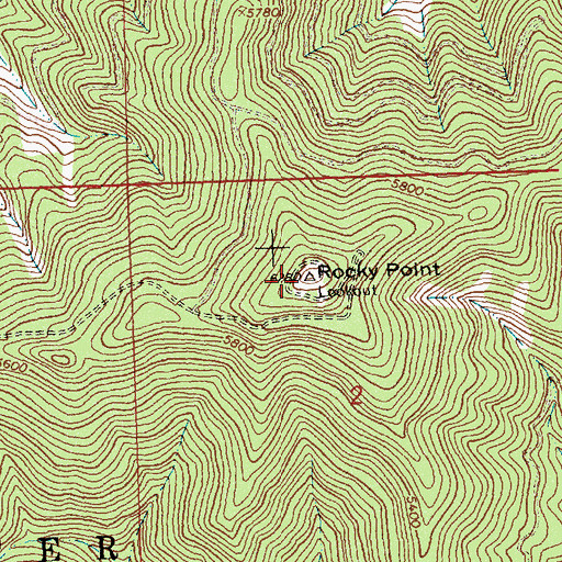 Topographic Map of Rocky Point, ID