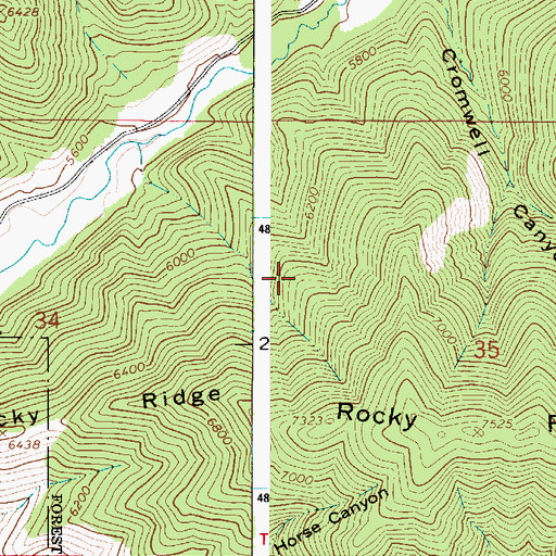 Topographic Map of Rocky Ridge, ID
