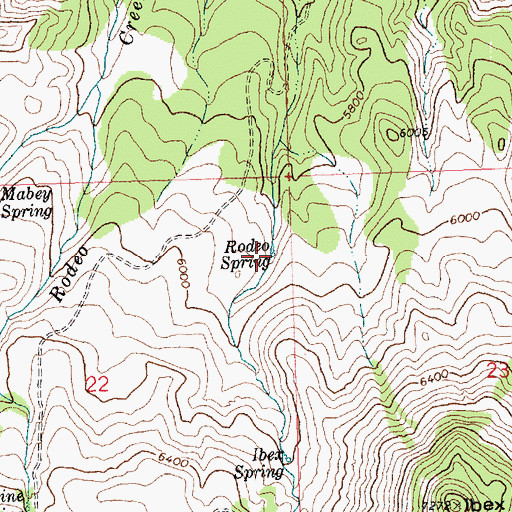 Topographic Map of Rodeo Spring, ID