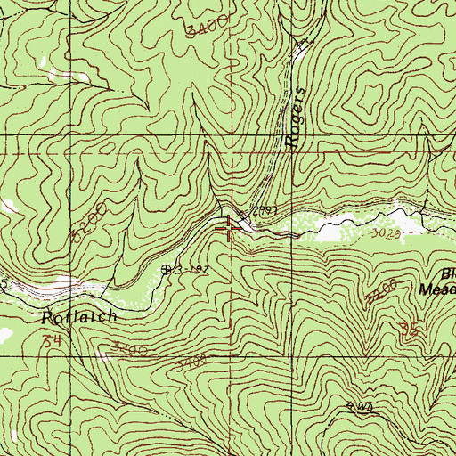 Topographic Map of Rogers Creek, ID