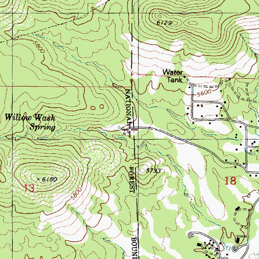 Topographic Map of Willow Ranger Station, AZ