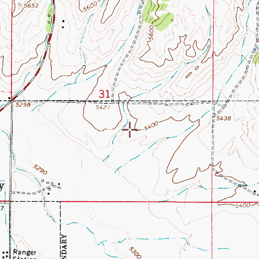 Topographic Map of Roller Canyon, ID