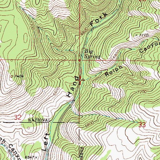 Topographic Map of Rolph Canyon, ID