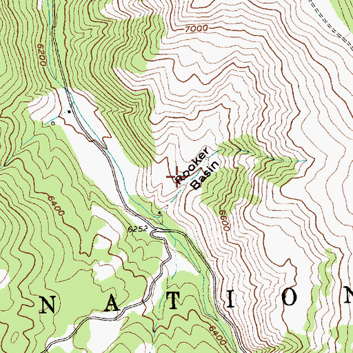Topographic Map of Rooker Basin, ID