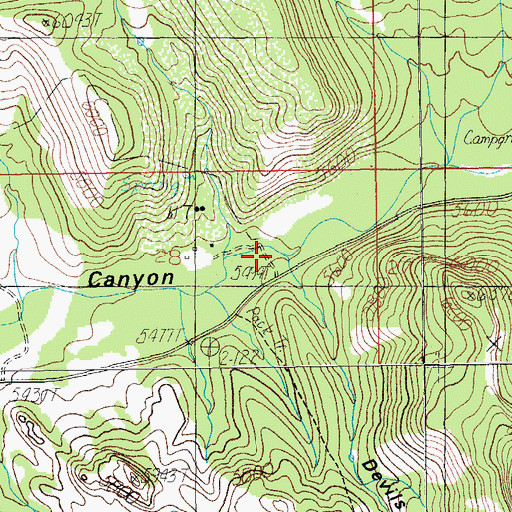 Topographic Map of Devils Canyon, AZ