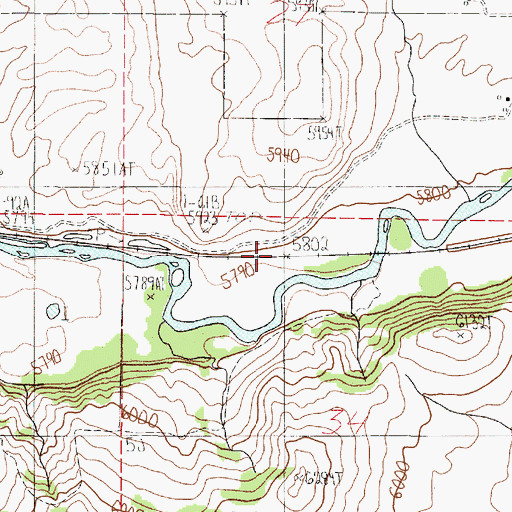 Topographic Map of Rose, ID