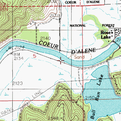 Topographic Map of Rose Creek, ID