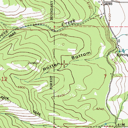 Topographic Map of Rotten Bottom, ID